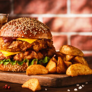 1.   The Giant Southern Fried Crispy Chicken Burger   